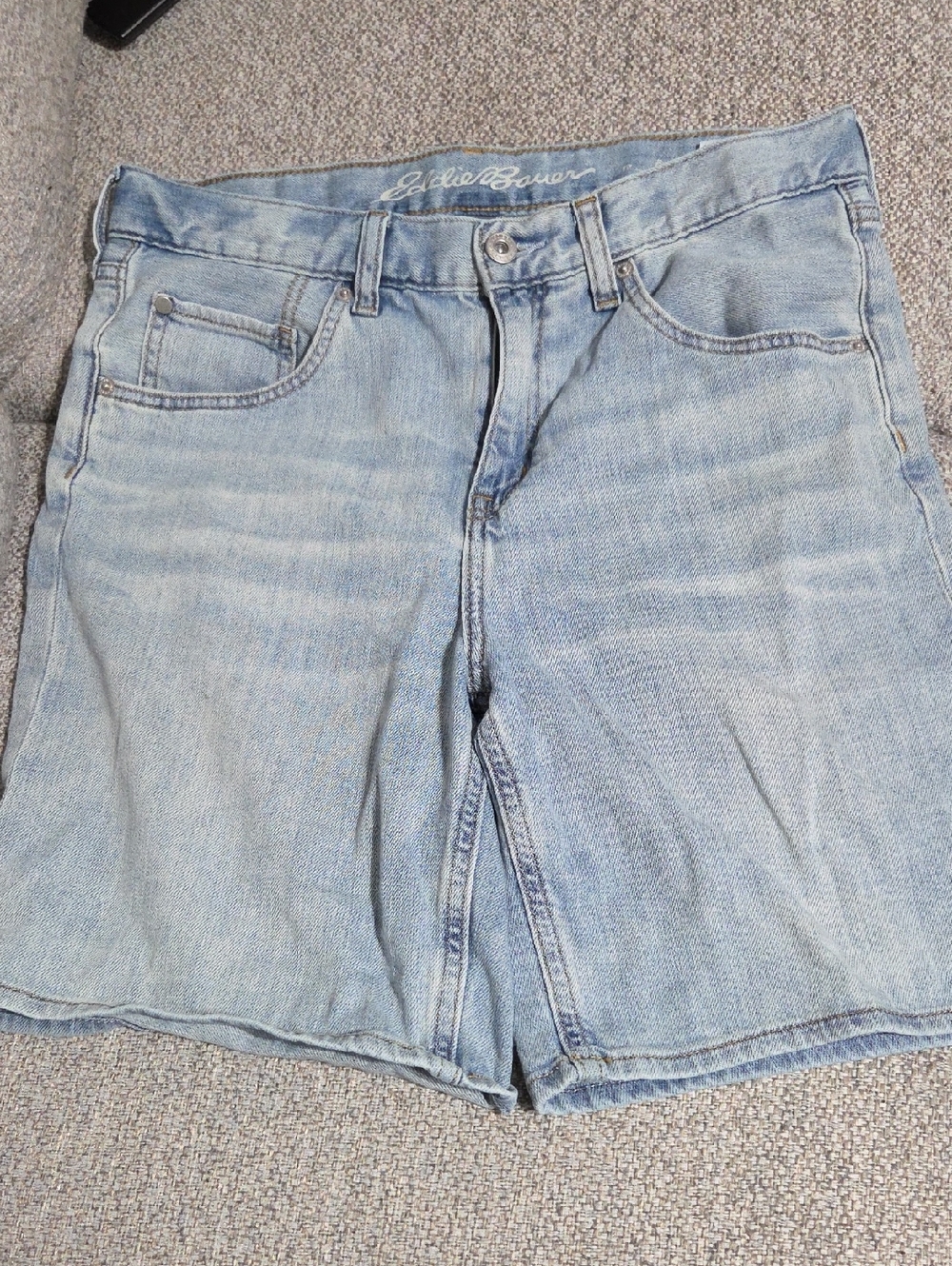 Cotton denim shorts, Eddie Bauer, light wash